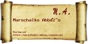 Marschalko Abbás névjegykártya